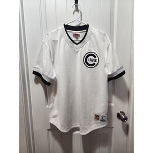 Chicago Cubs Variant Mitchell Ness Jersey Stitched Authentic White Tone Size L